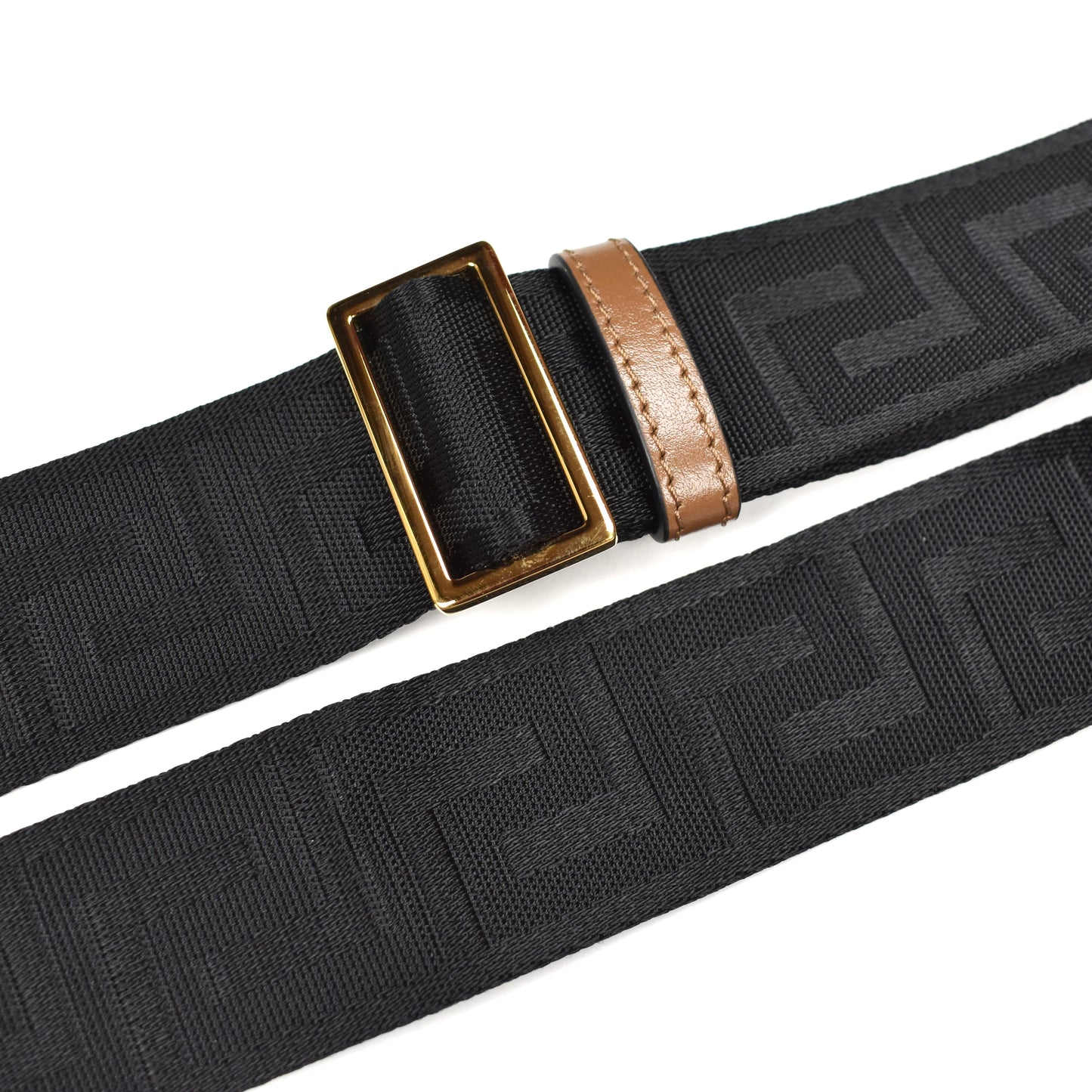 Versace - Brown Logo Woven Crossbody Bag