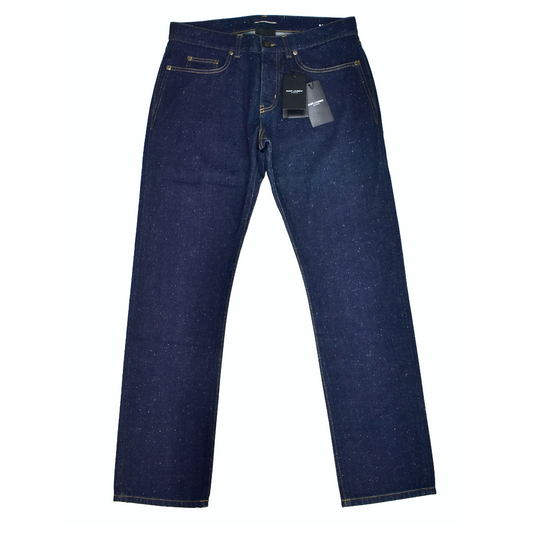 Saint Laurent - Dark Blue Speckle Denim Jeans