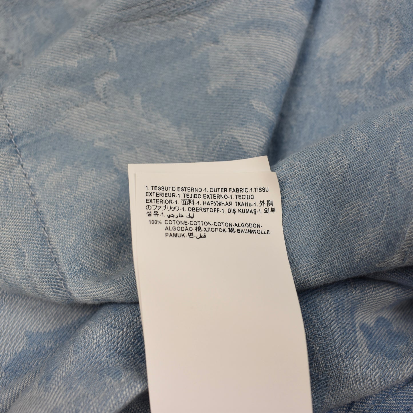 Versace - Denim Chambray Baroque Woven Snap Button Shirt