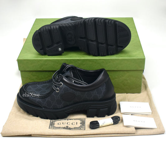 Gucci - Black GG Supreme Monogram Chunky Sole Shoes