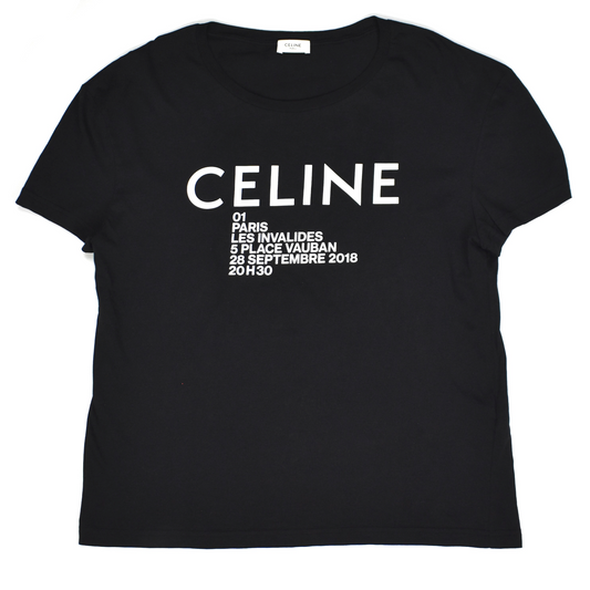 Celine - Black Show Invitation Logo T-Shirt