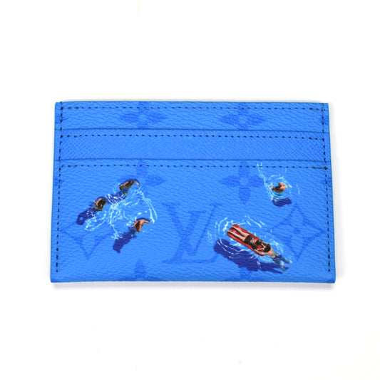 Louis Vuitton - Swim Monogram Double Card Holder (Blue Lagoon)