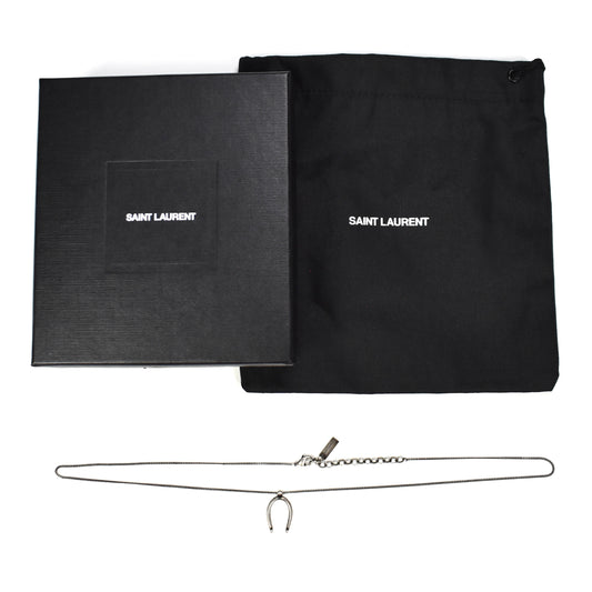 Saint Laurent - Silver Lucky Horseshoe Pendant Necklace