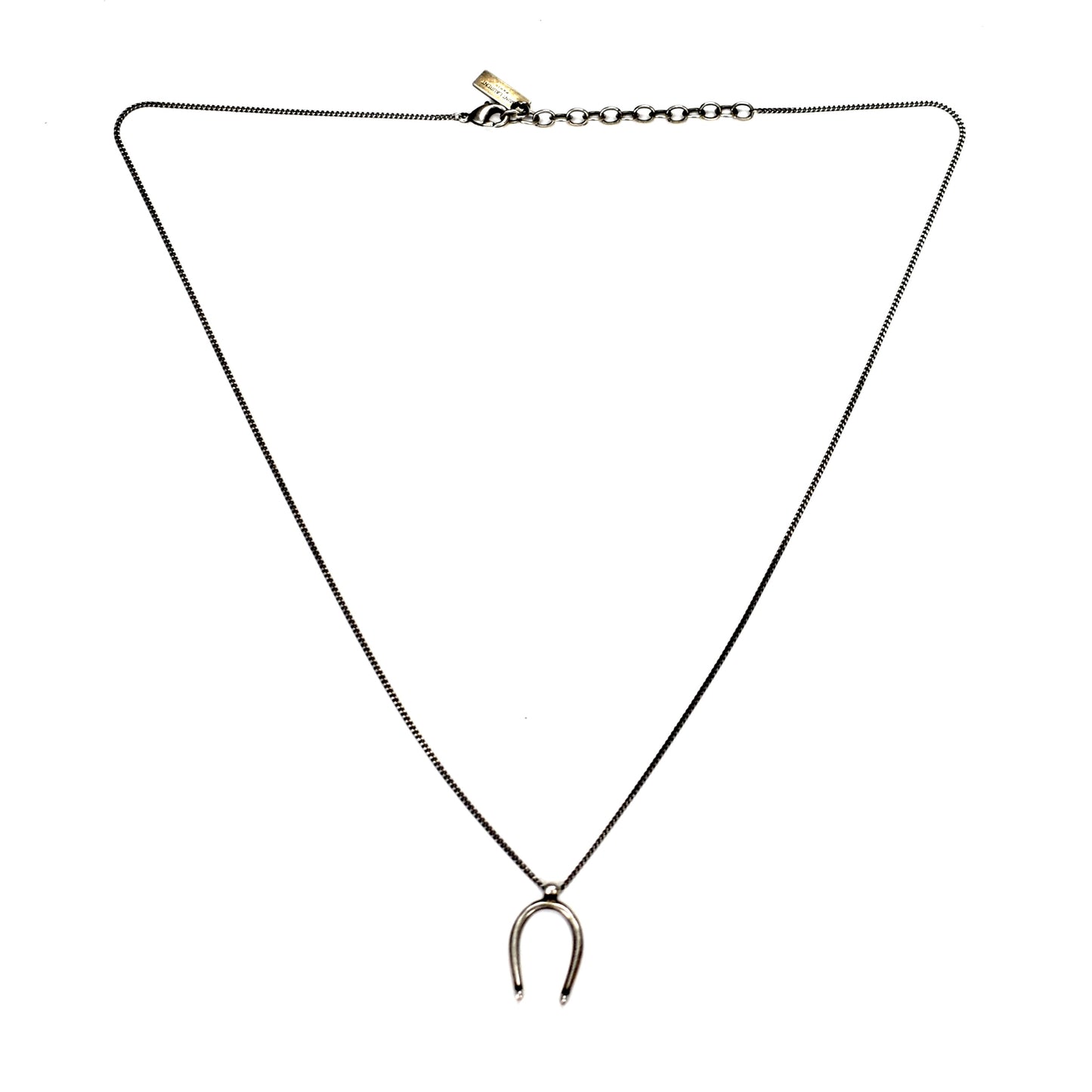 Saint Laurent - Silver Lucky Horseshoe Pendant Necklace