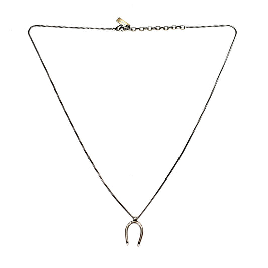 Saint Laurent - Silver Lucky Horseshoe Pendant Necklace