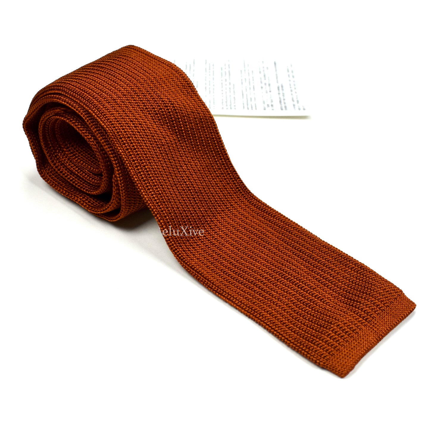 Brioni - Burnt Orange 100% Silk Tricot Knit Tie
