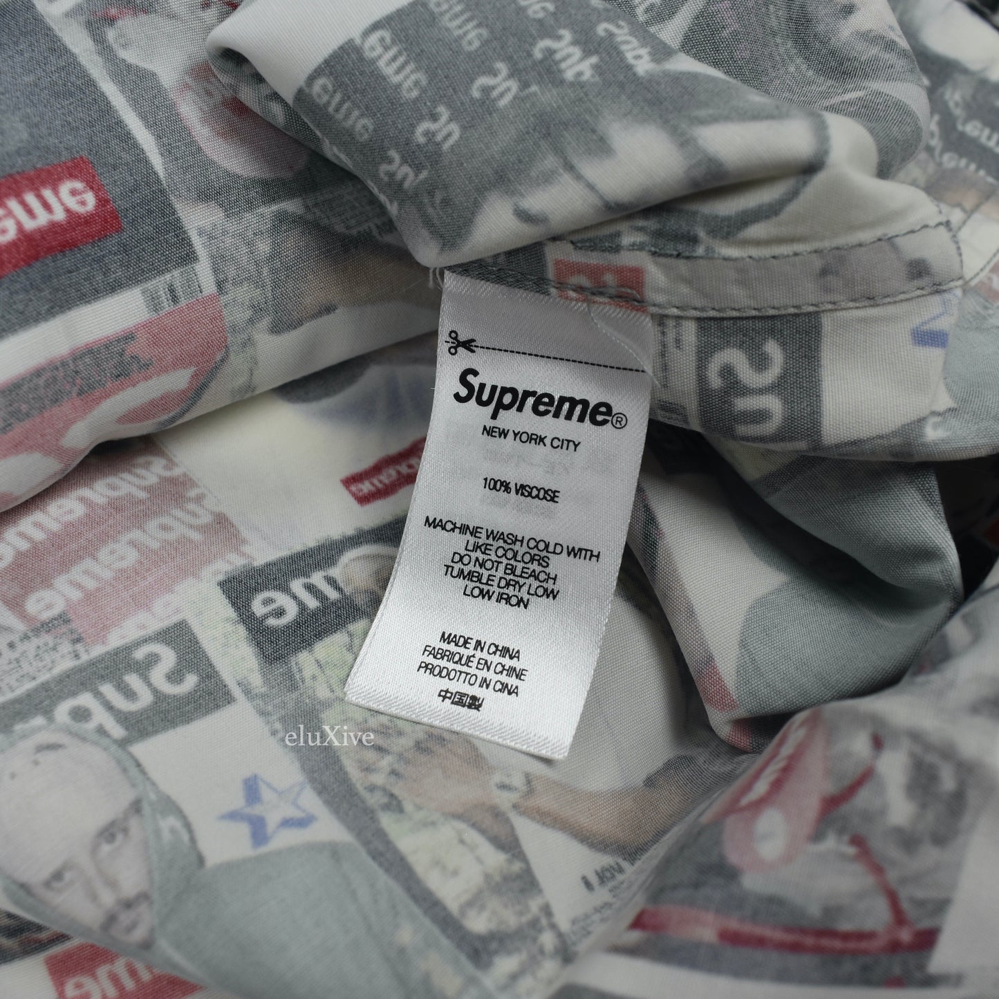 Supreme - Magazine Print Viscose Club Shirt