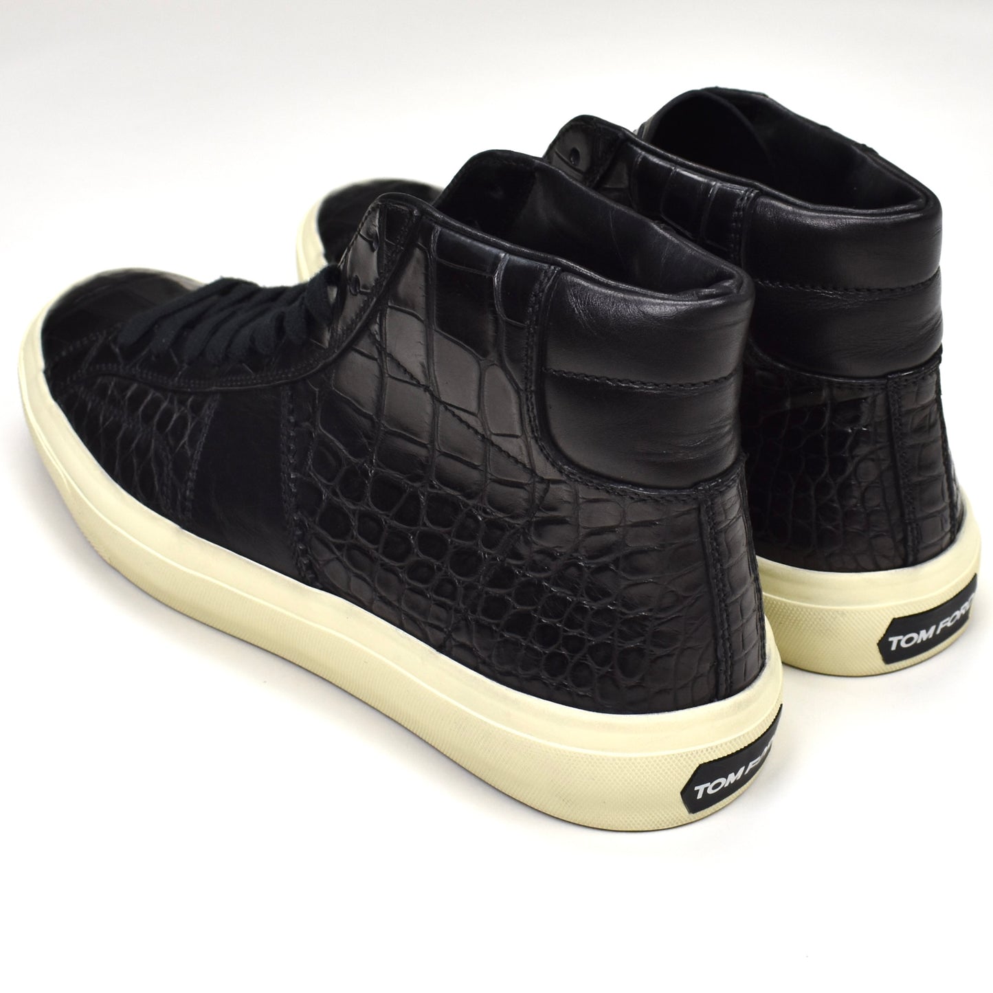 Tom Ford - Black Exotic Alligator Cambridge Sneakers