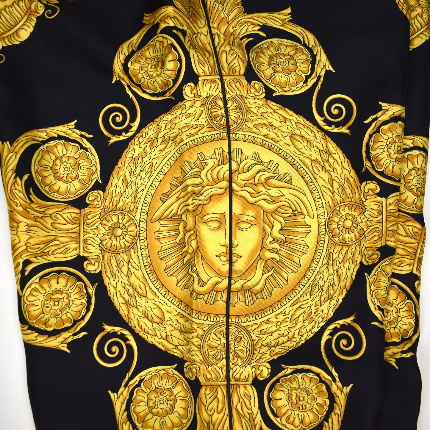 Versace - Black / Gold Barocco Print Silk Lounge Pants