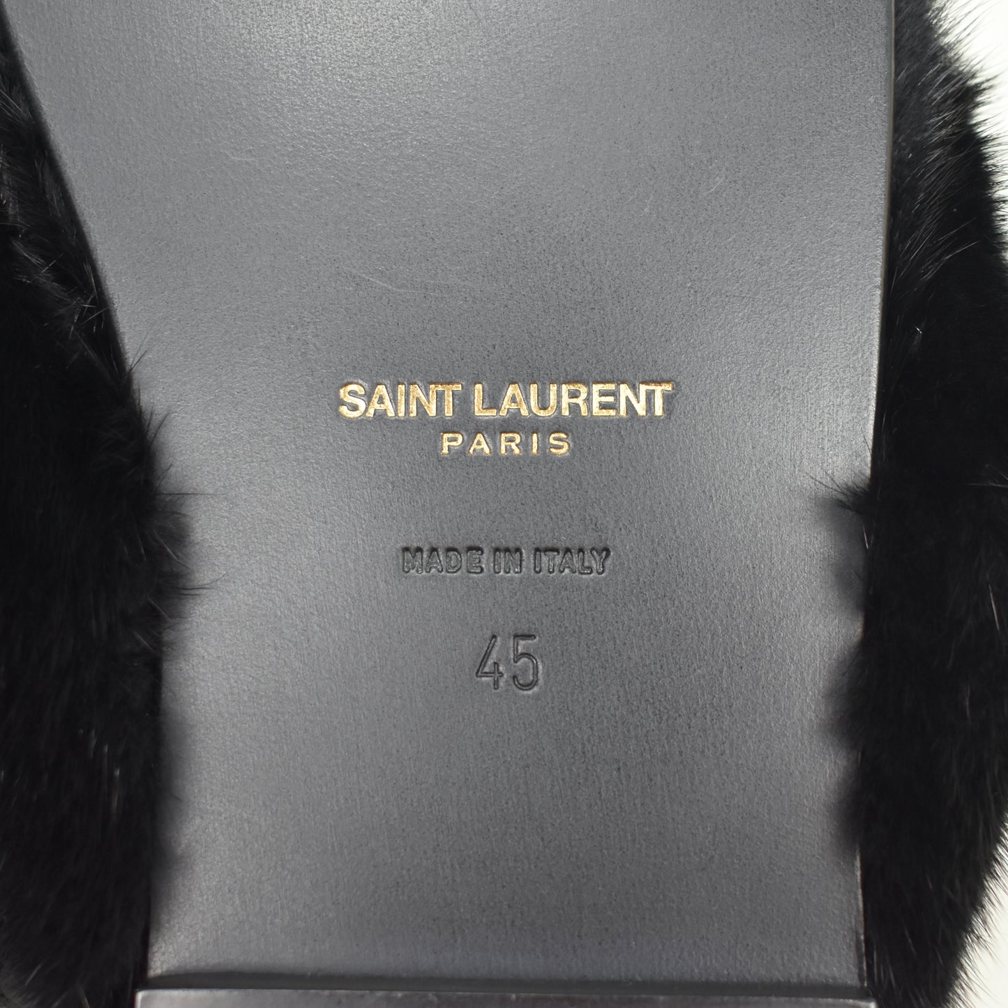 Saint Laurent - Black Genuine Fur Pepe Flip Flops