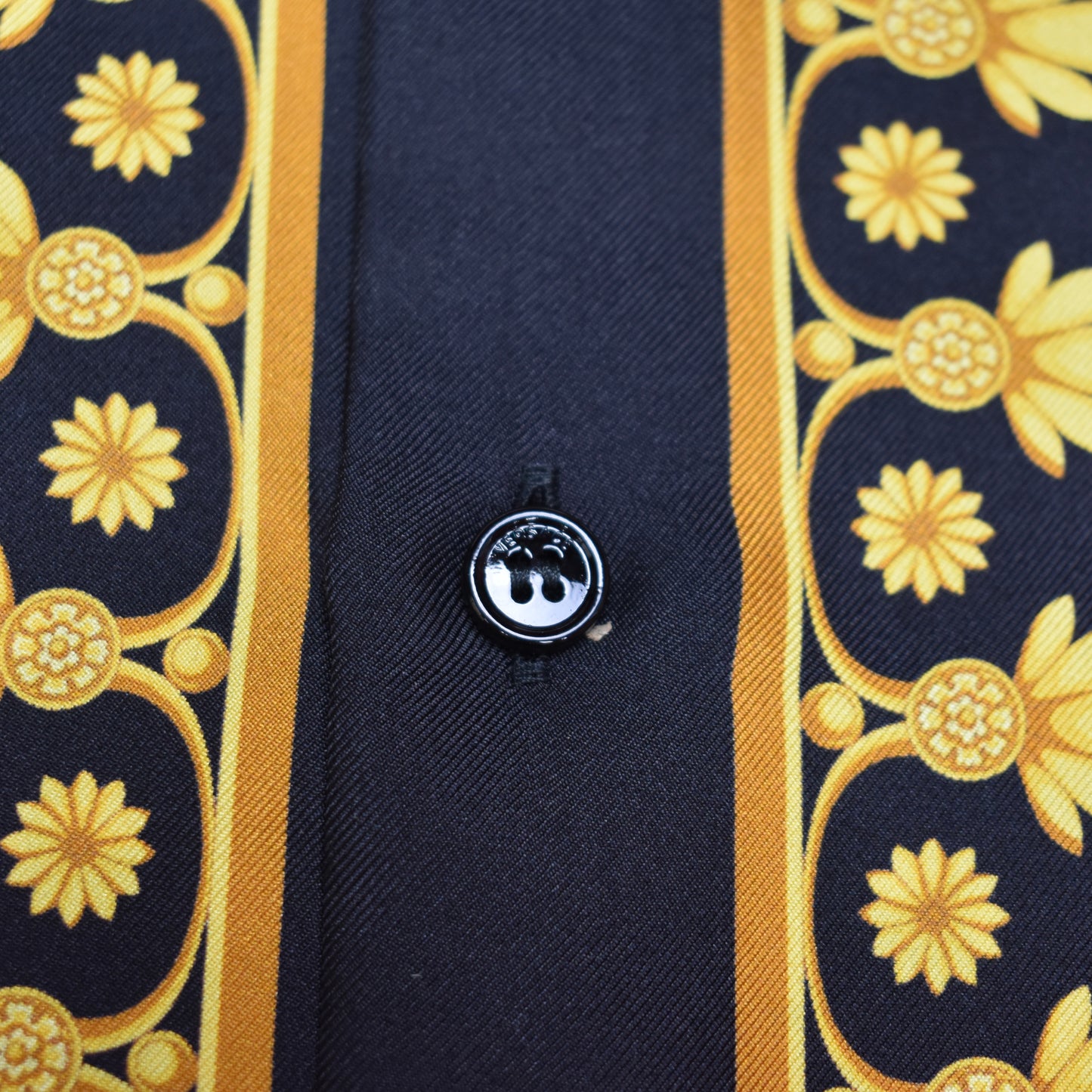 Versace - Black / Gold 100% Silk Baroque Print Shirt