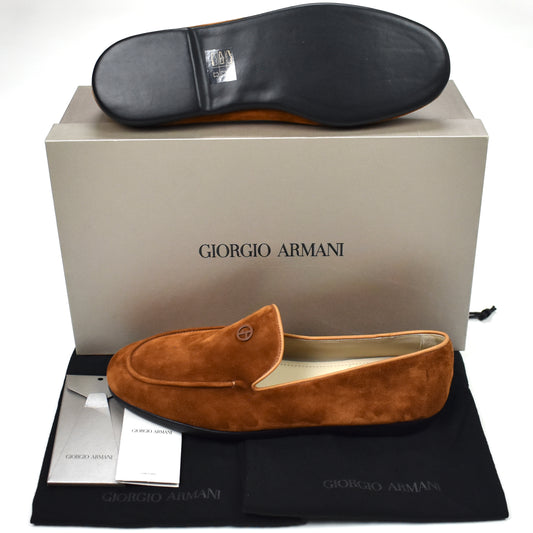 Giorgio Armani - Brown Calf Suede Slippers / Loafers