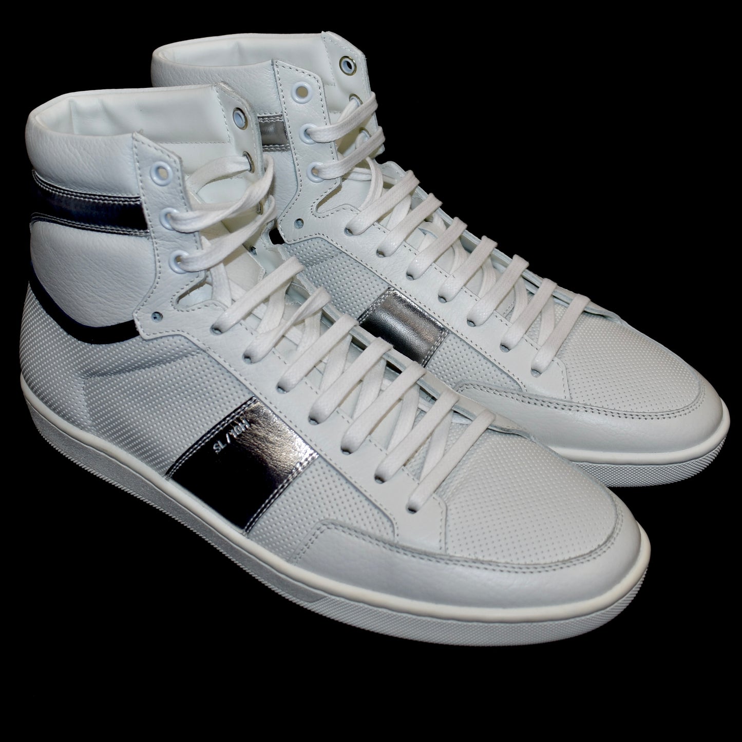 Saint Laurent - White/Silver SL/10H High Top Sneakers