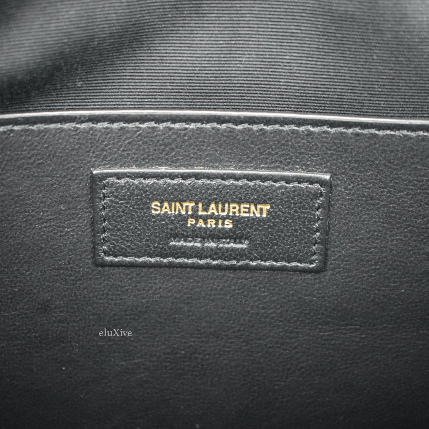 Saint Laurent - Mini Raffia Boucle / Black Leather Bag