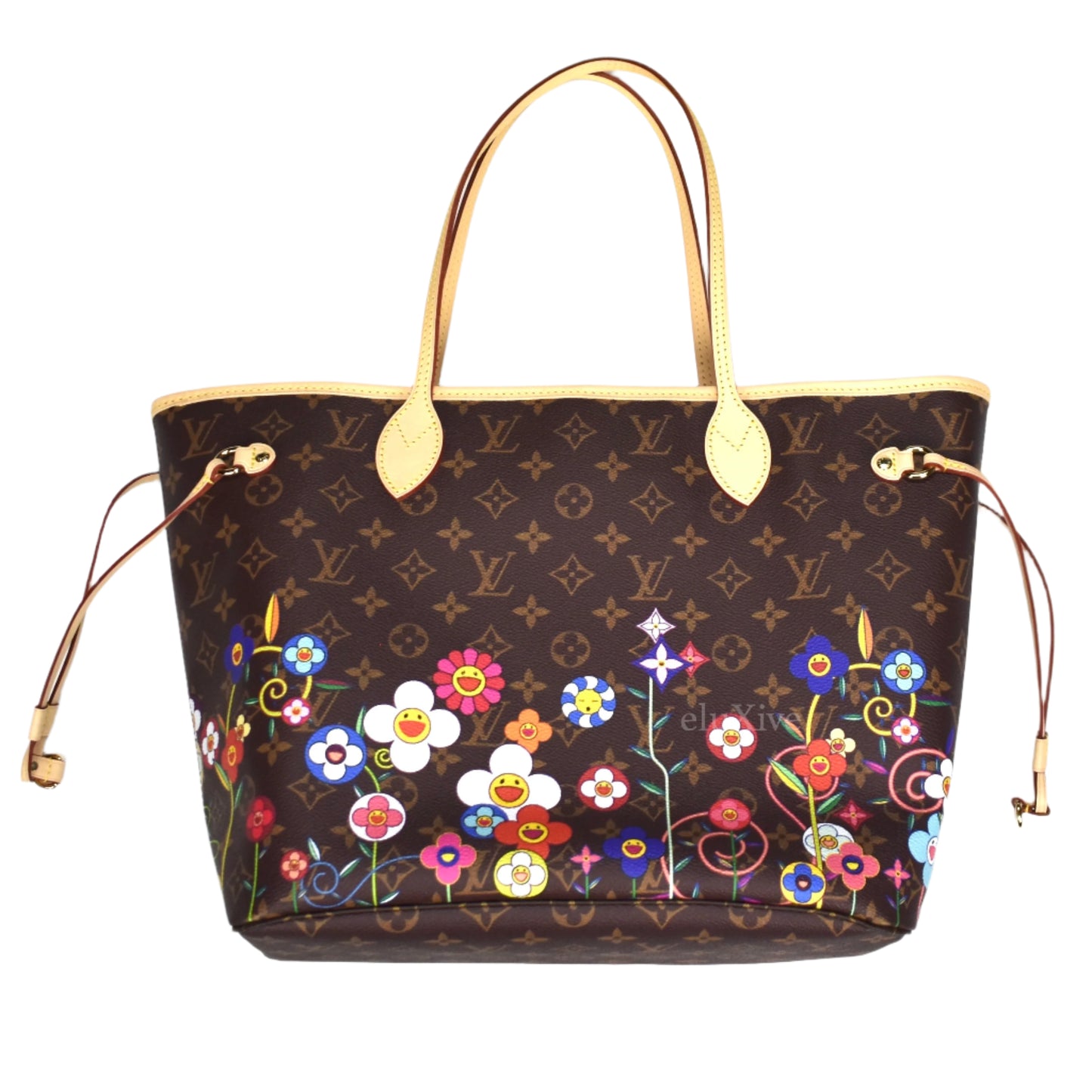 Louis Vuitton x Murakami - Flowers Monogram Neverfull MM Bag (Brown)