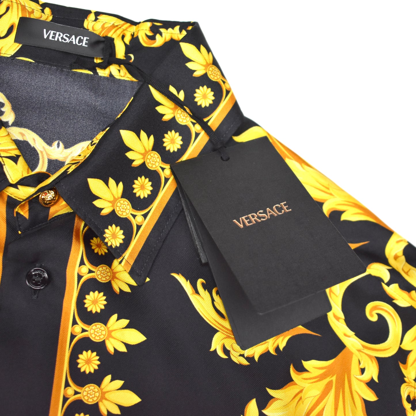 Versace - Black / Gold 100% Silk Baroque Print Shirt