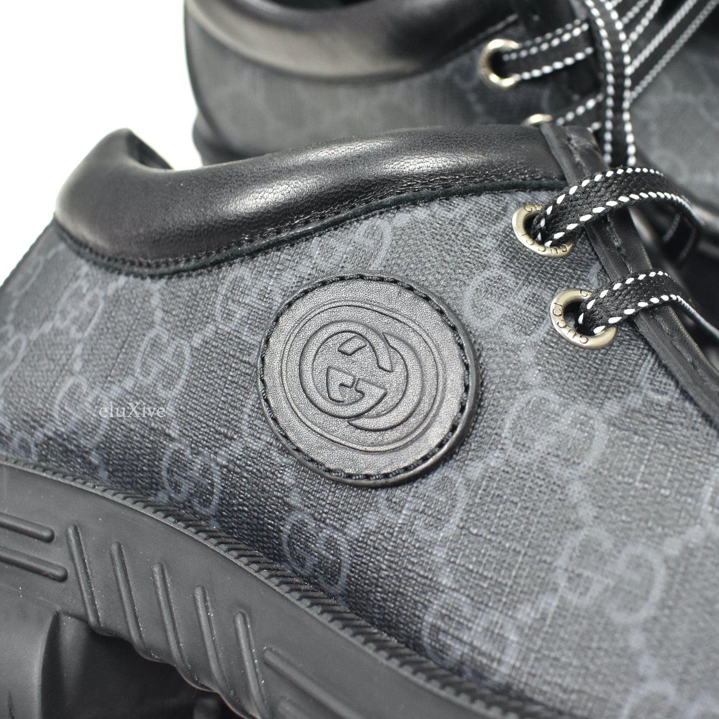 Gucci - Black GG Supreme Monogram Chunky Sole Shoes