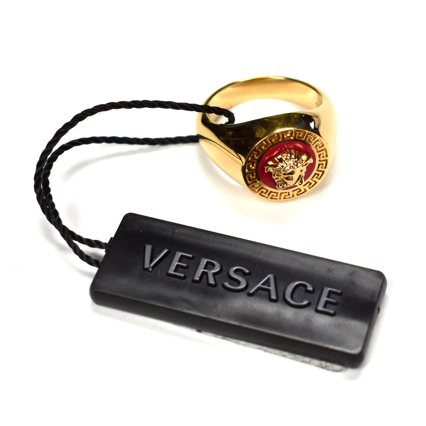 Versace - Gold / Red Enamel Medusa Ring