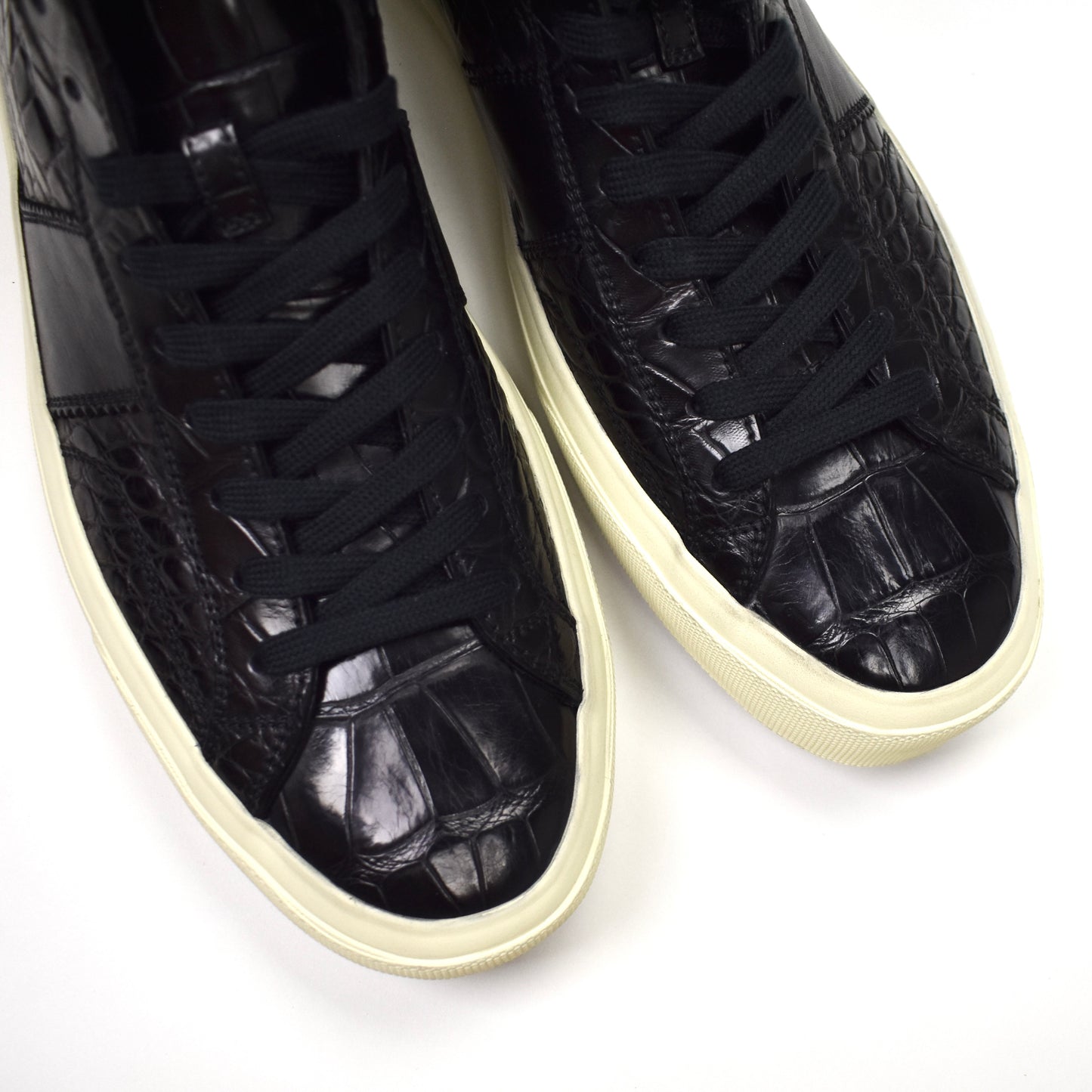 Tom Ford - Black Exotic Alligator Cambridge Sneakers