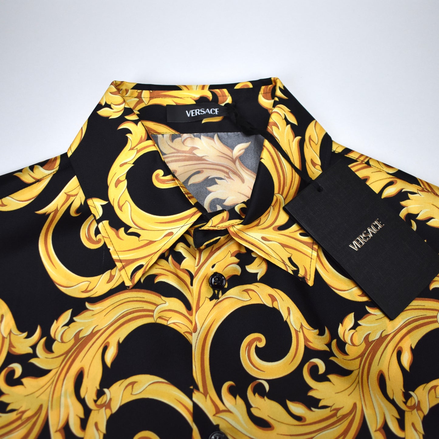 Versace - Black / Gold Baroque Leaf Twill Shirt