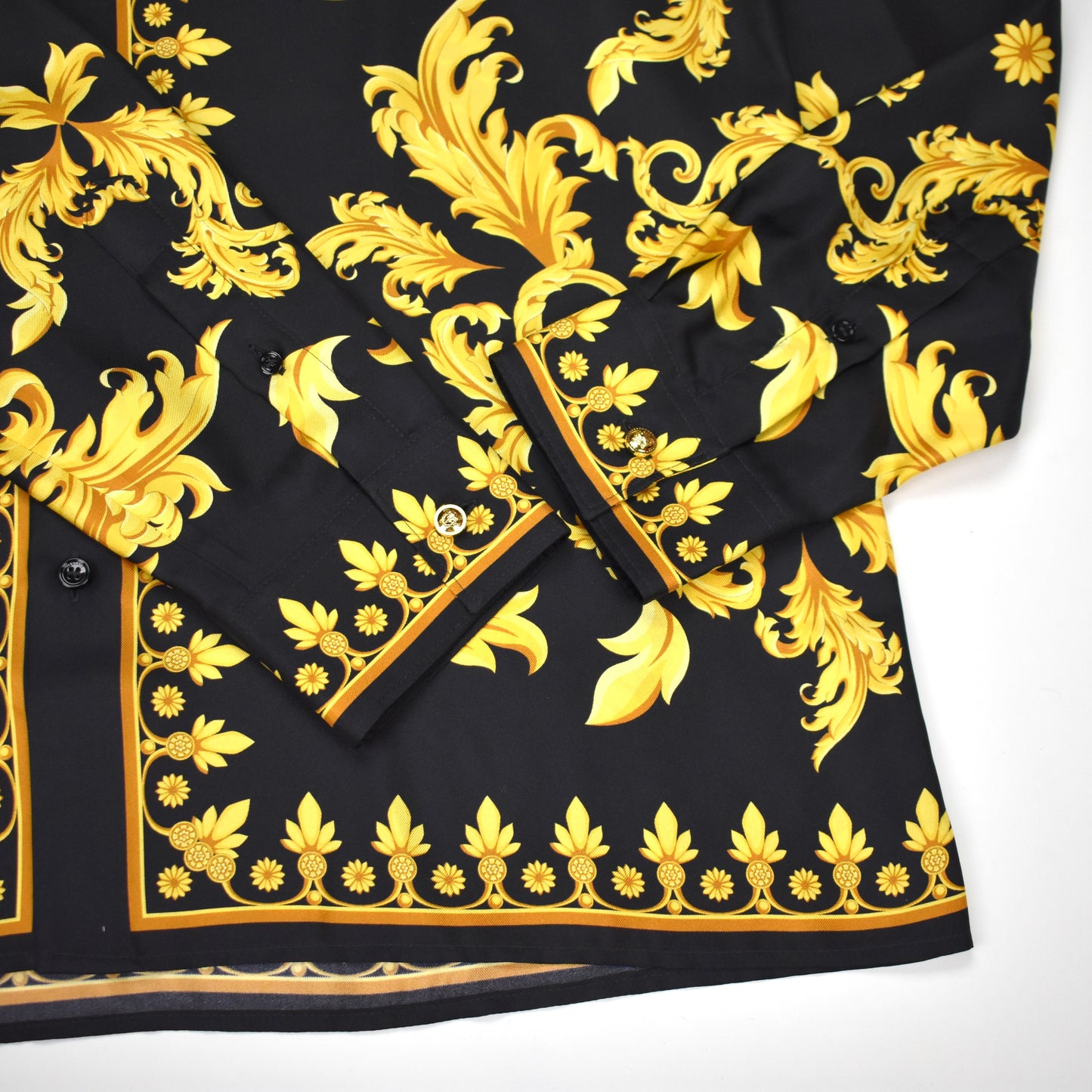 Versace - Black / Gold 100% Silk Baroque Print Shirt