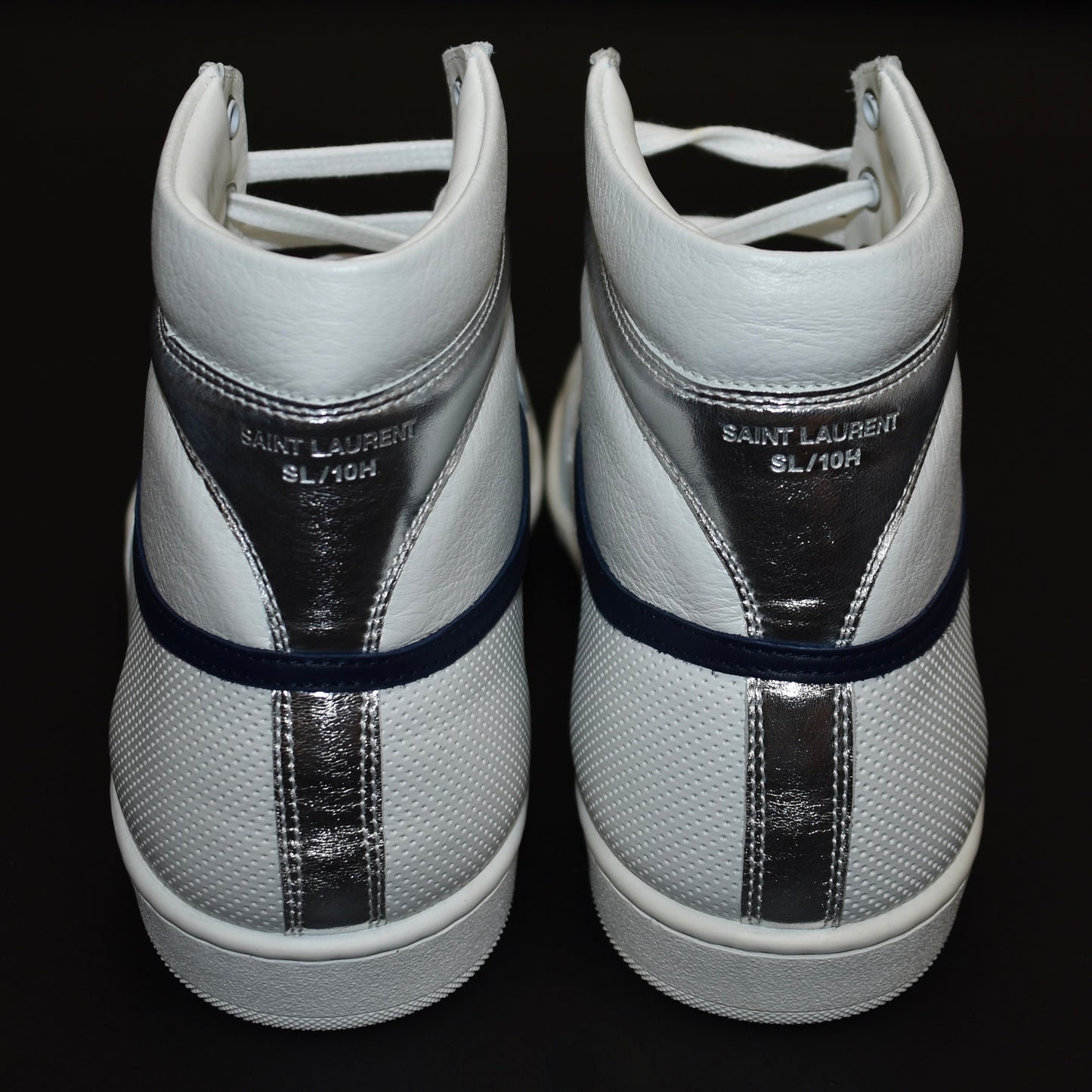 Saint Laurent - White/Silver SL/10H High Top Sneakers