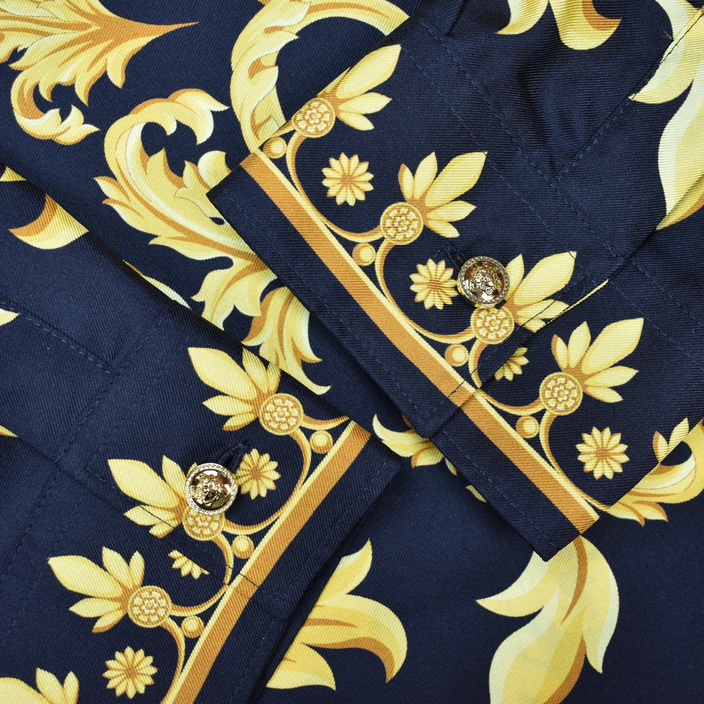 Versace - Black / Gold 100% Silk Baroque Print Shirt