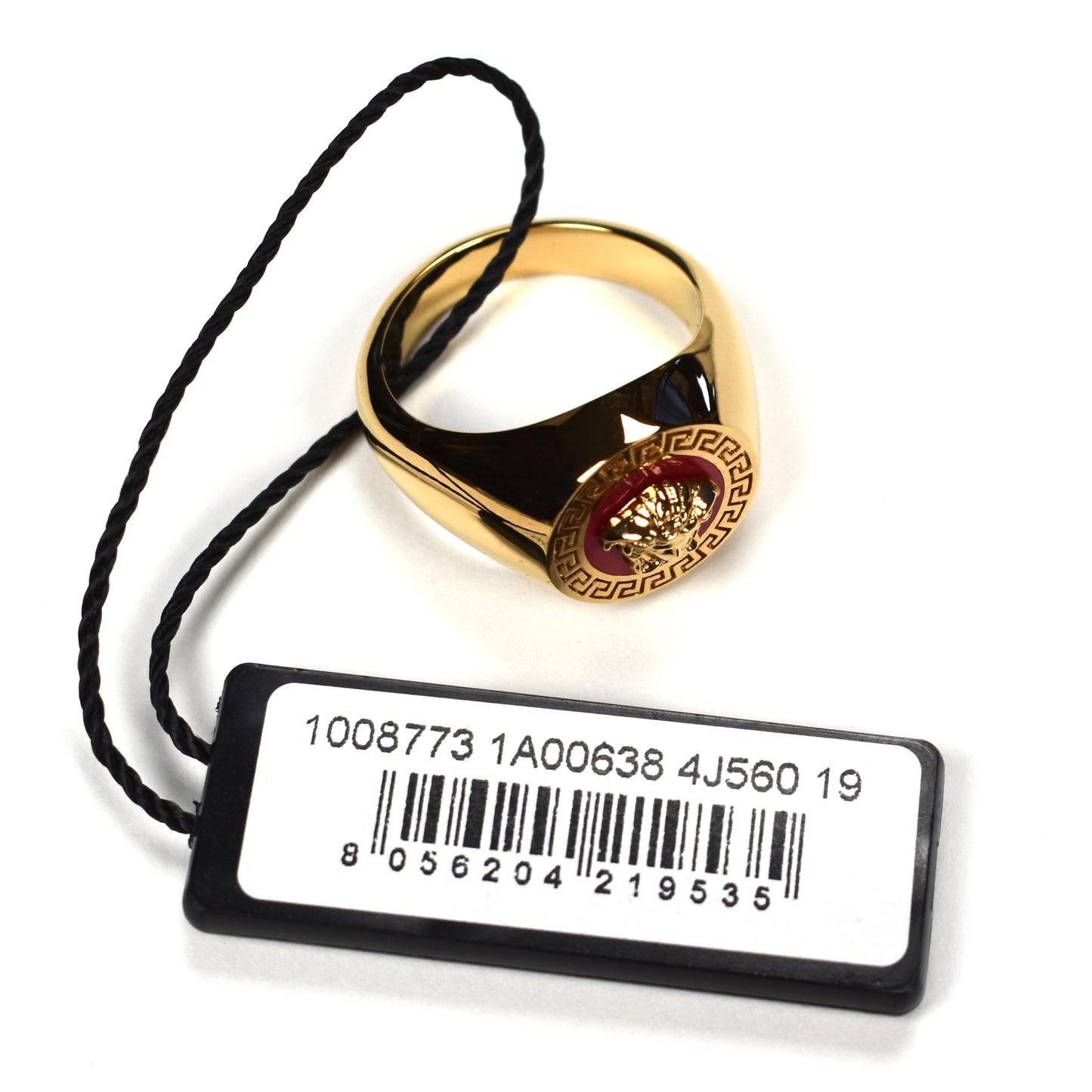 Versace - Gold / Red Enamel Medusa Ring