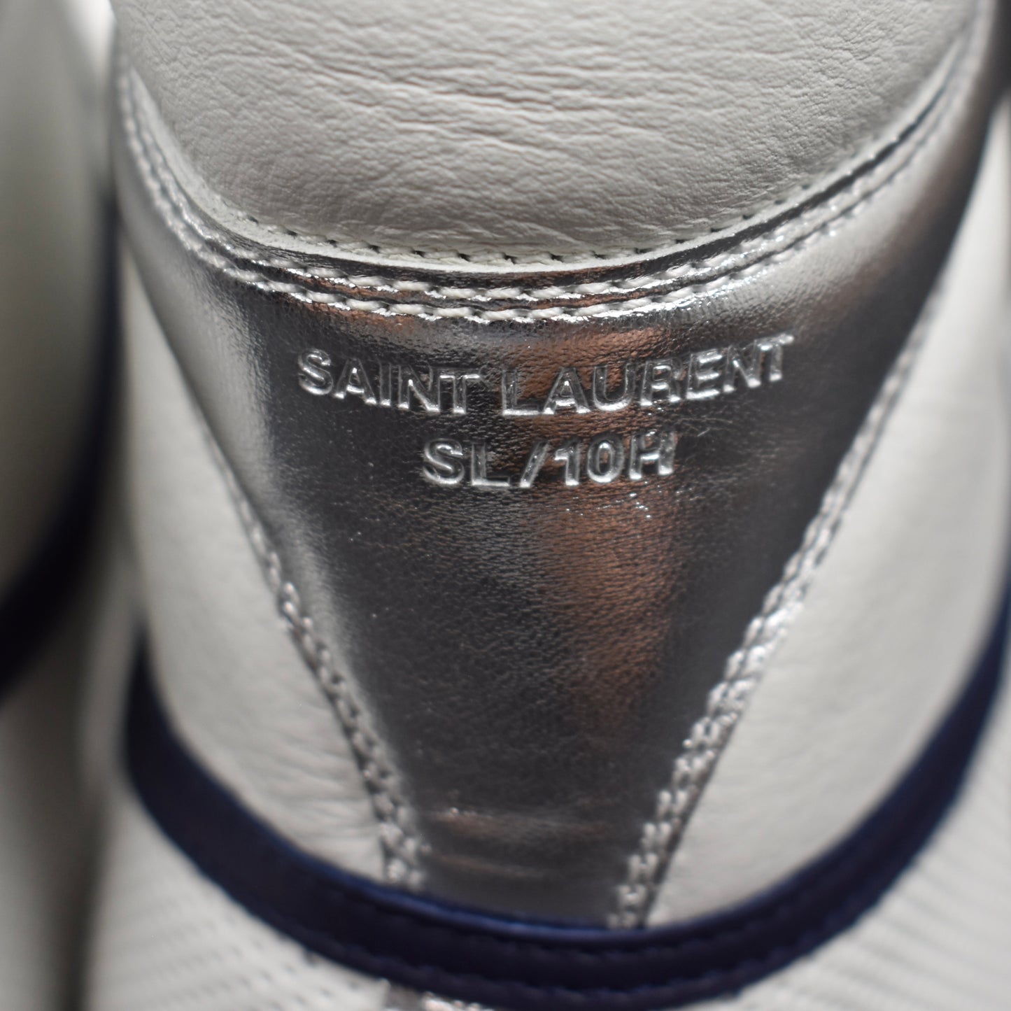 Saint Laurent - White/Silver SL/10H High Top Sneakers