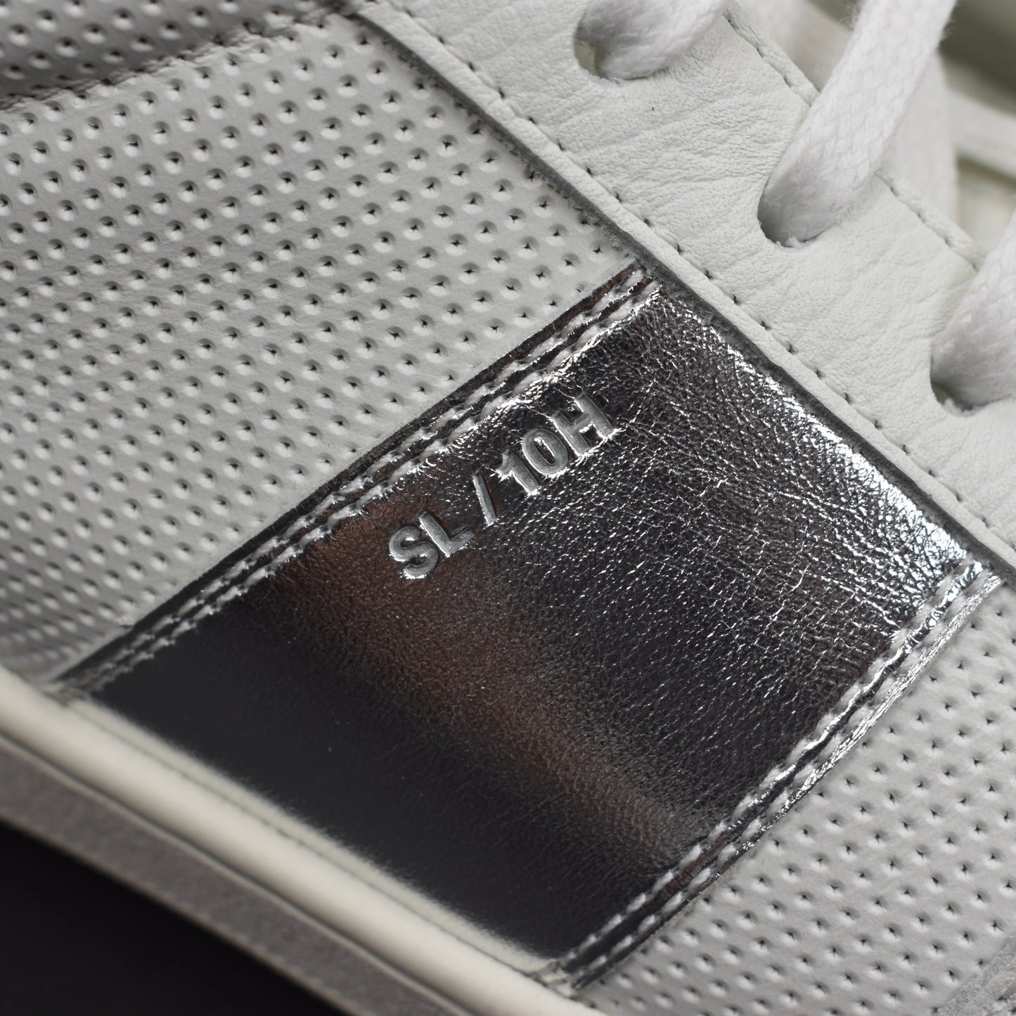 Saint Laurent - White/Silver SL/10H High Top Sneakers