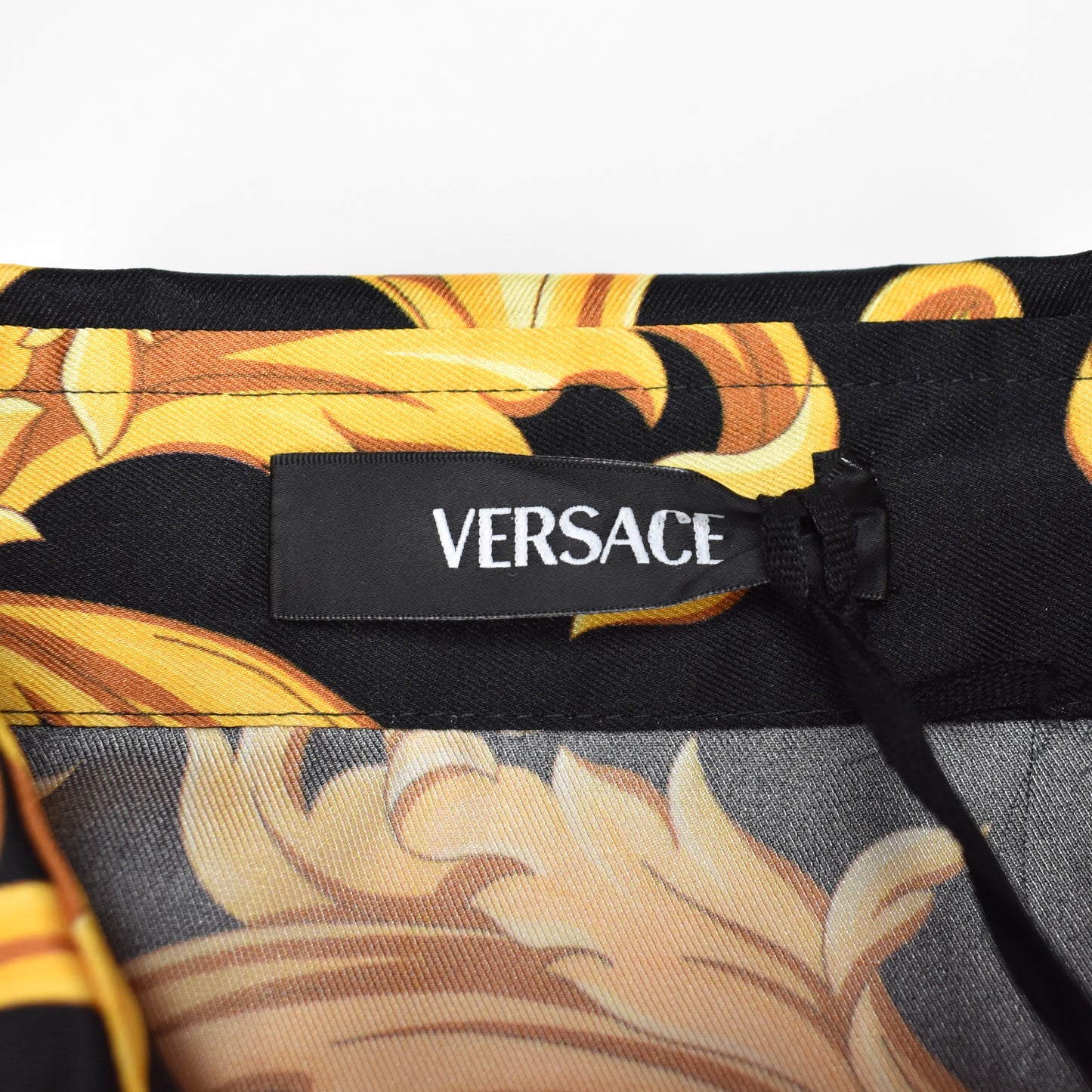 Versace - Black / Gold Baroque Leaf Twill Shirt
