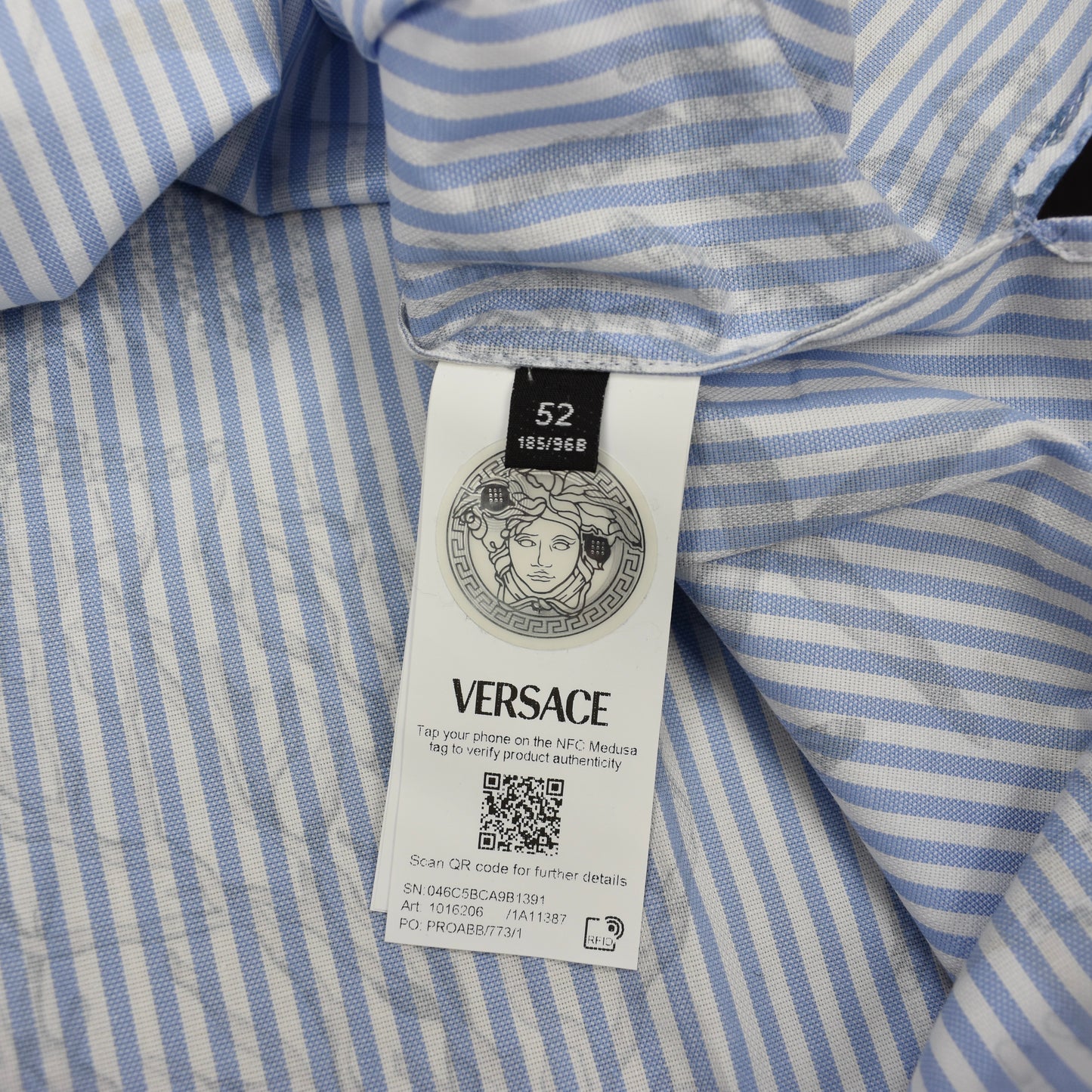 Versace - Striped Poplin Sea Print Shirt