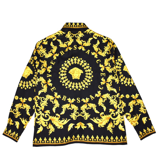 Versace - Black / Gold 100% Silk Baroque Print Shirt
