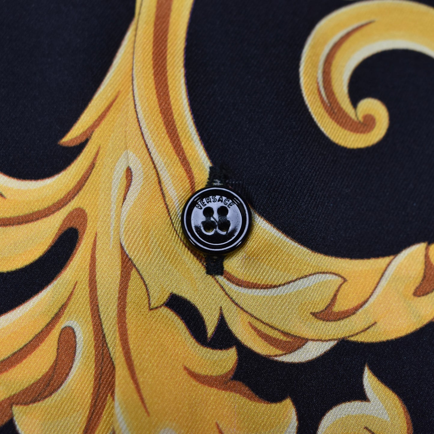 Versace - Black / Gold Baroque Leaf Twill Shirt