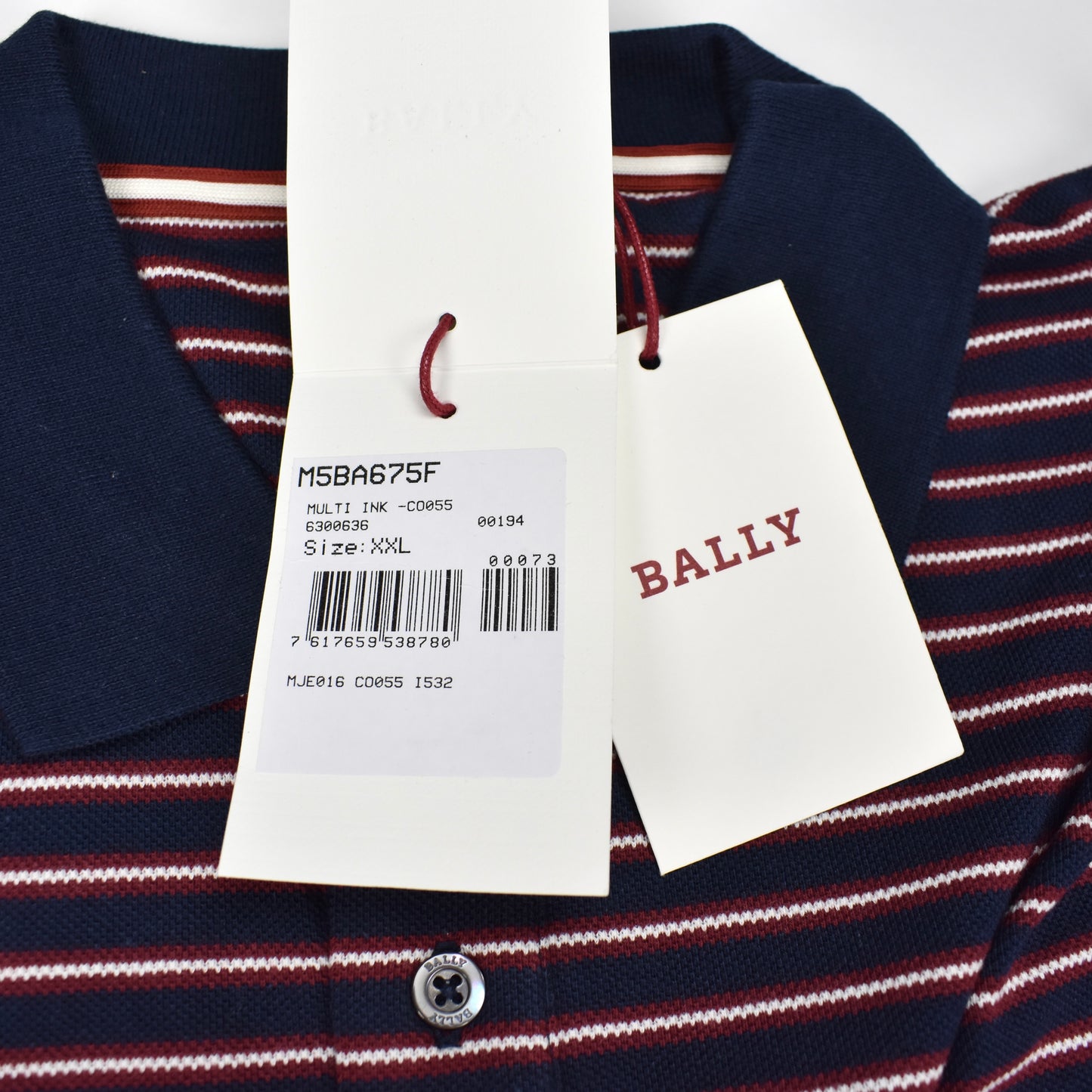 Bally - Navy Logo Stripe Polo Shirt