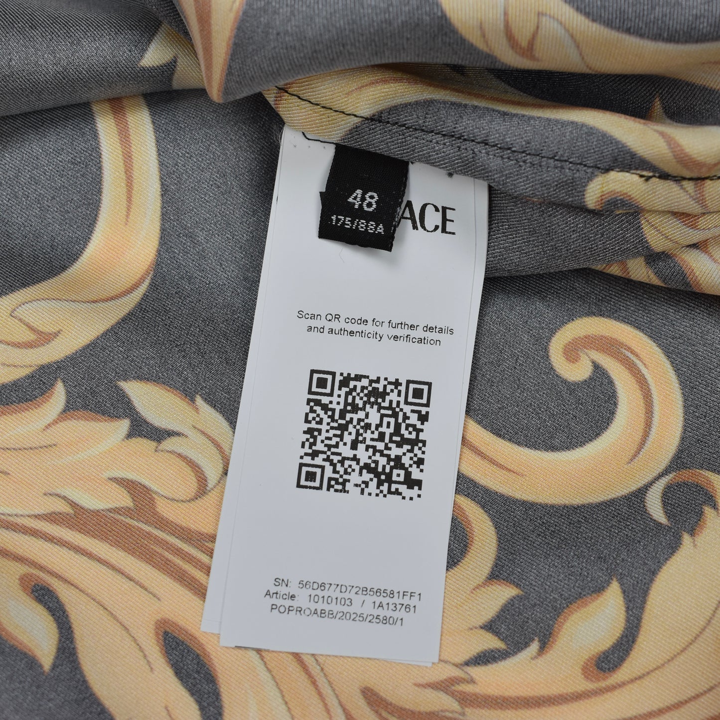 Versace - Black / Gold Baroque Leaf Twill Shirt