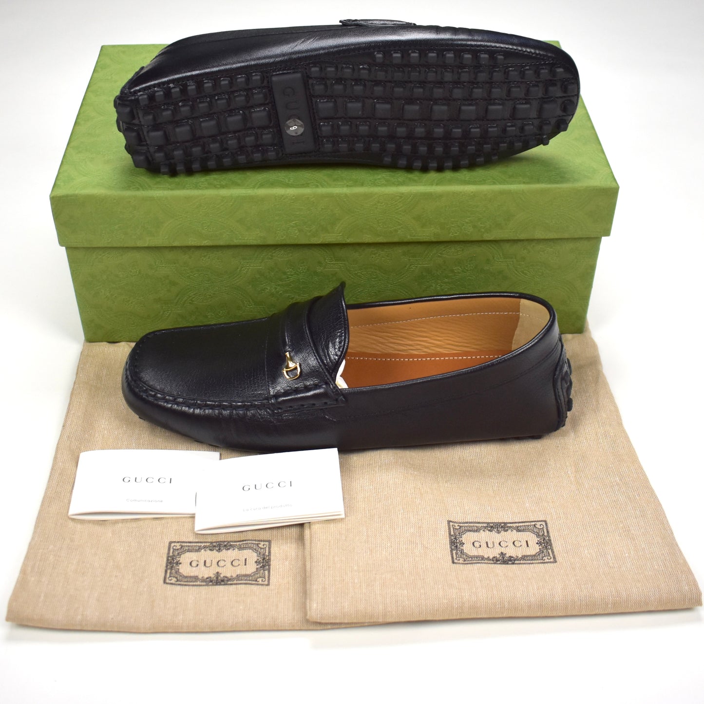 Gucci - Black Leather Horsebit Driving Loafers