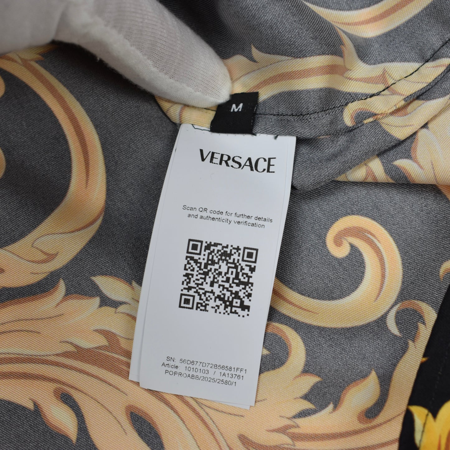 Versace - Black / Gold Baroque Leaf Twill Shirt