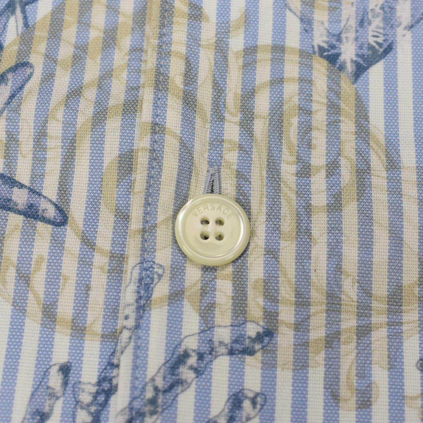 Versace - Striped Poplin Sea Print Shirt