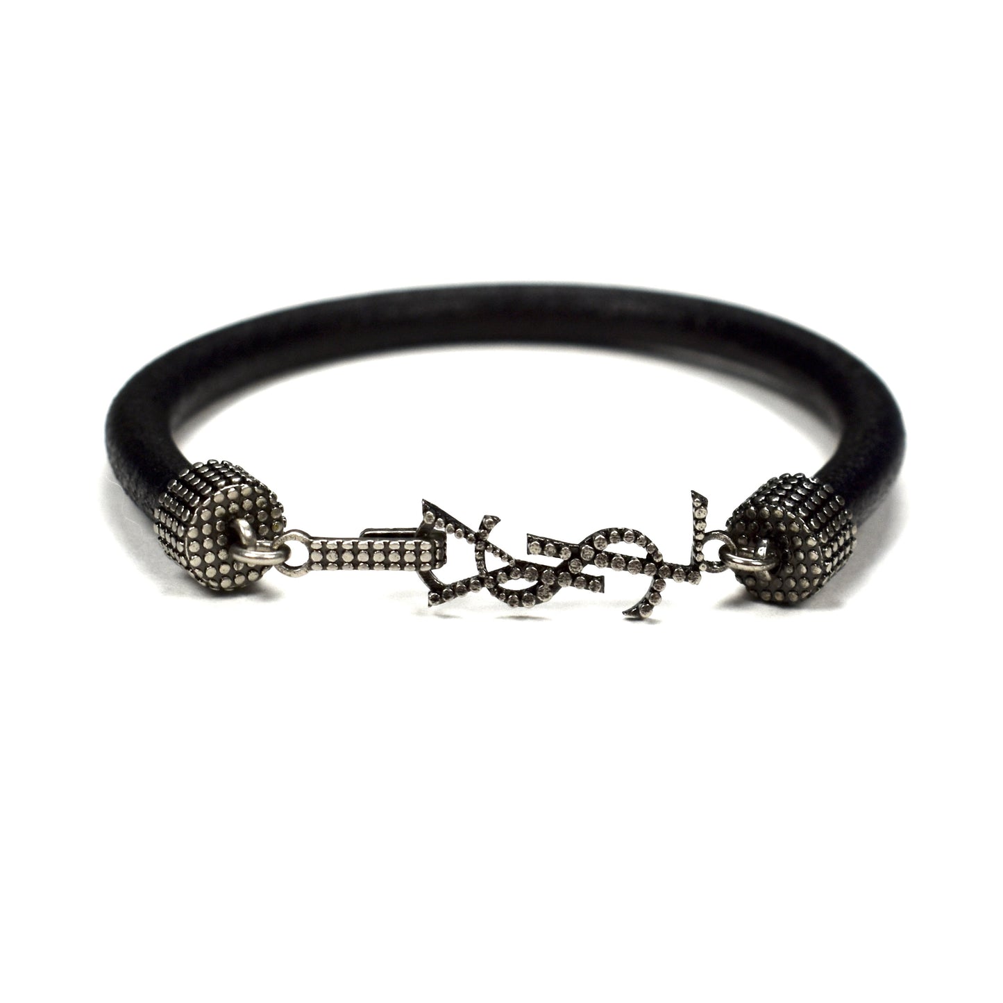 Saint Laurent - YSL Logo Opyum Leather Bracelet