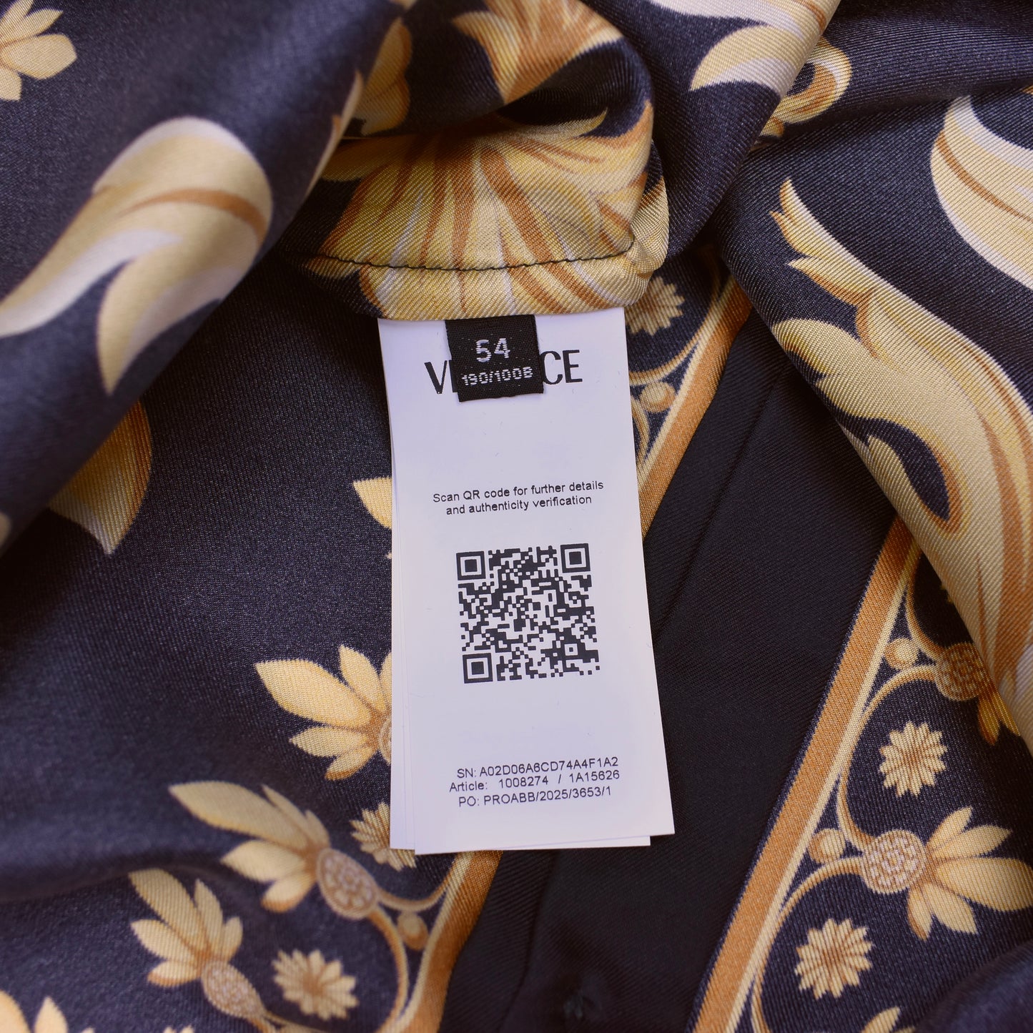 Versace - Black / Gold 100% Silk Baroque Print Shirt