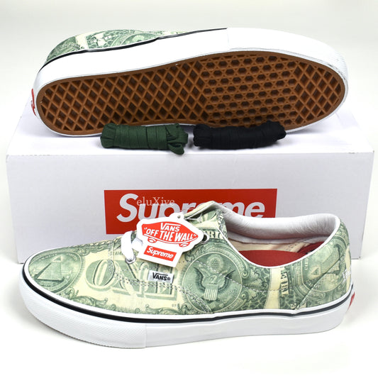 Supreme x Vans - Dollar Bill Print Skate Era Sneakers
