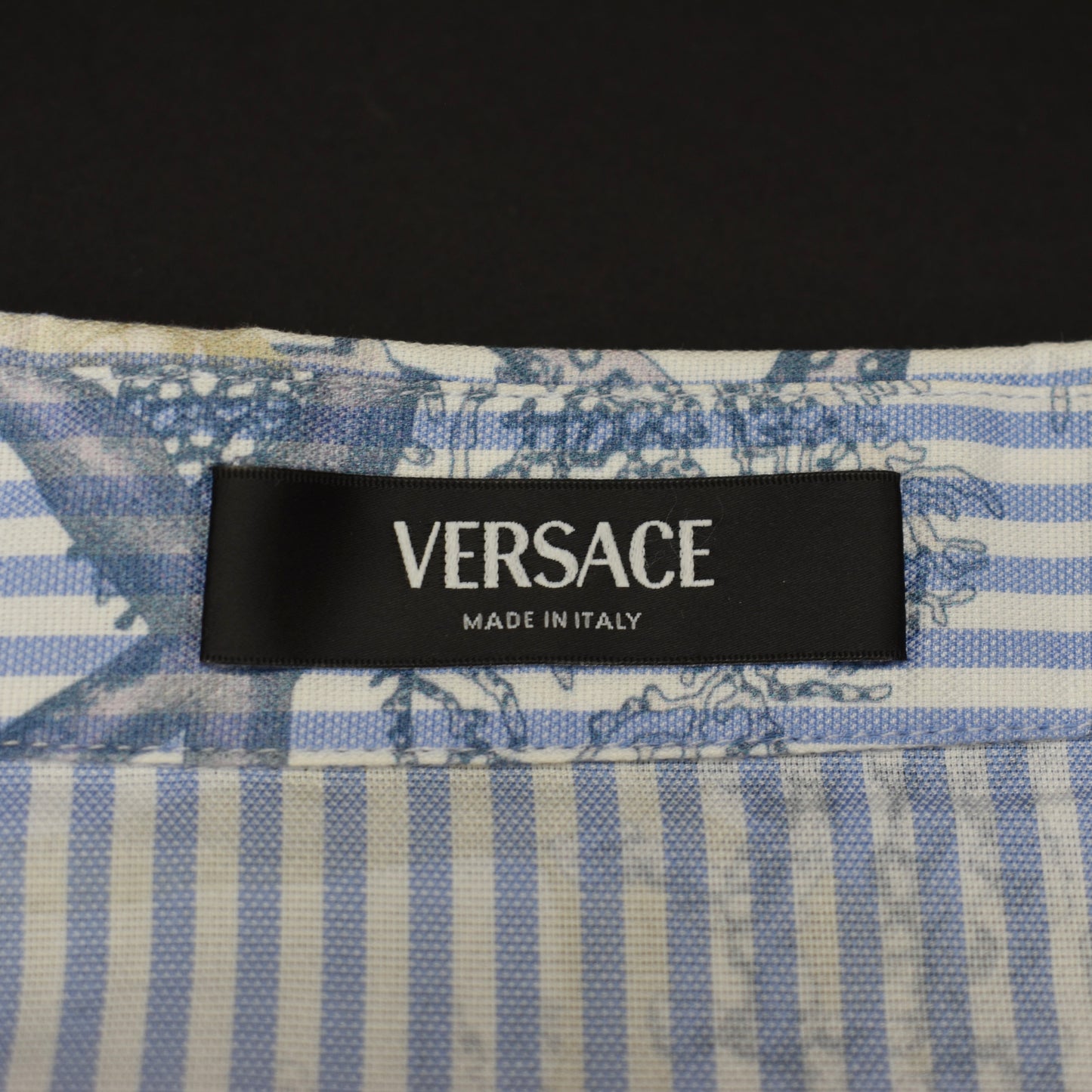 Versace - Striped Poplin Sea Print Shirt