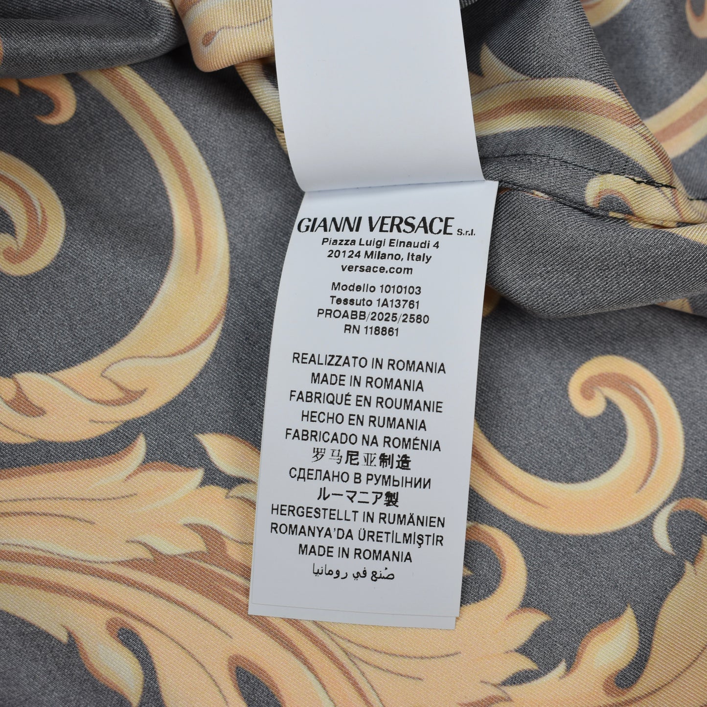 Versace - Black / Gold Baroque Leaf Twill Shirt