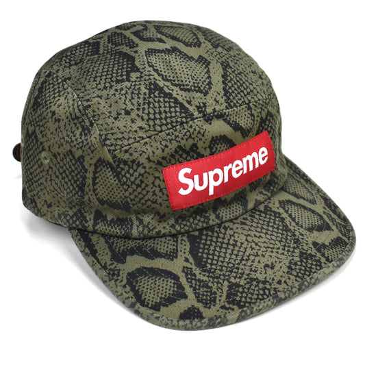Supreme - Olive Snake Washed Twill Box Logo Hat