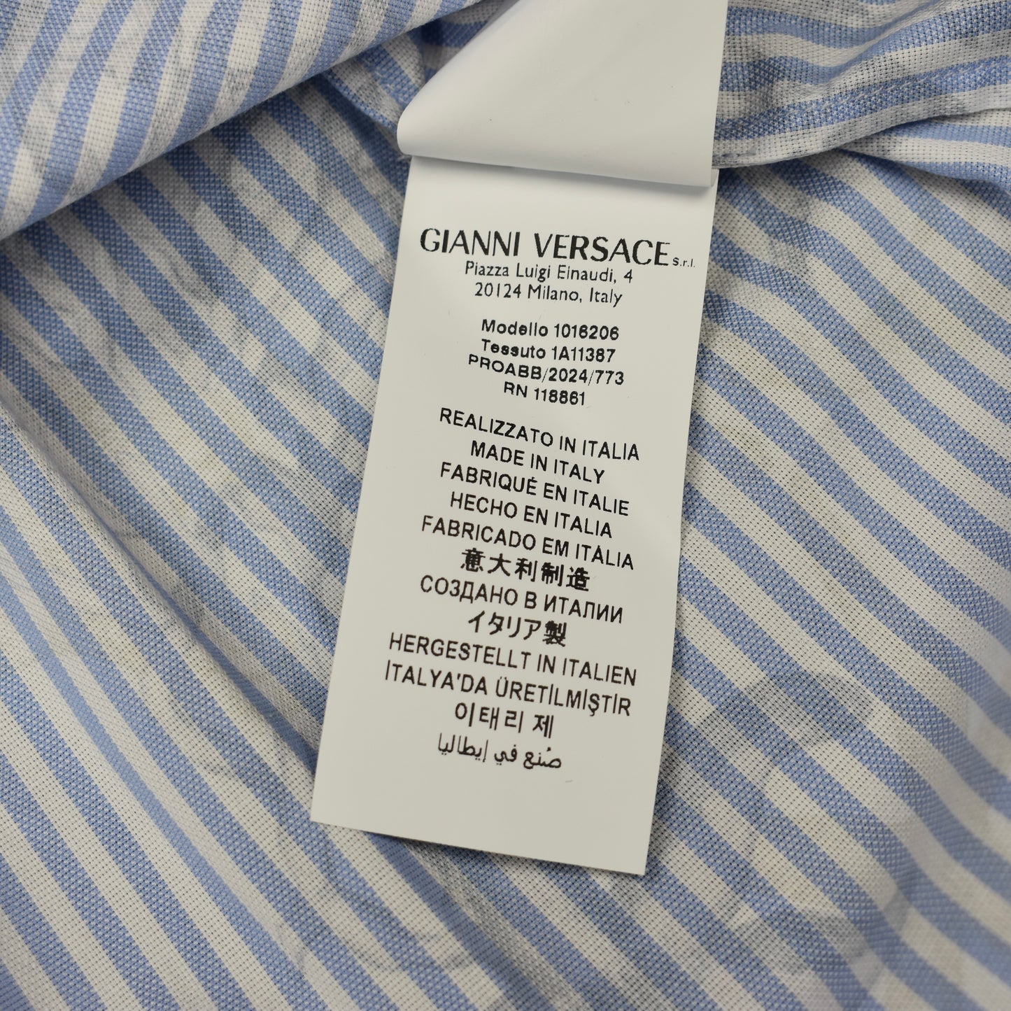 Versace - Striped Poplin Sea Print Shirt