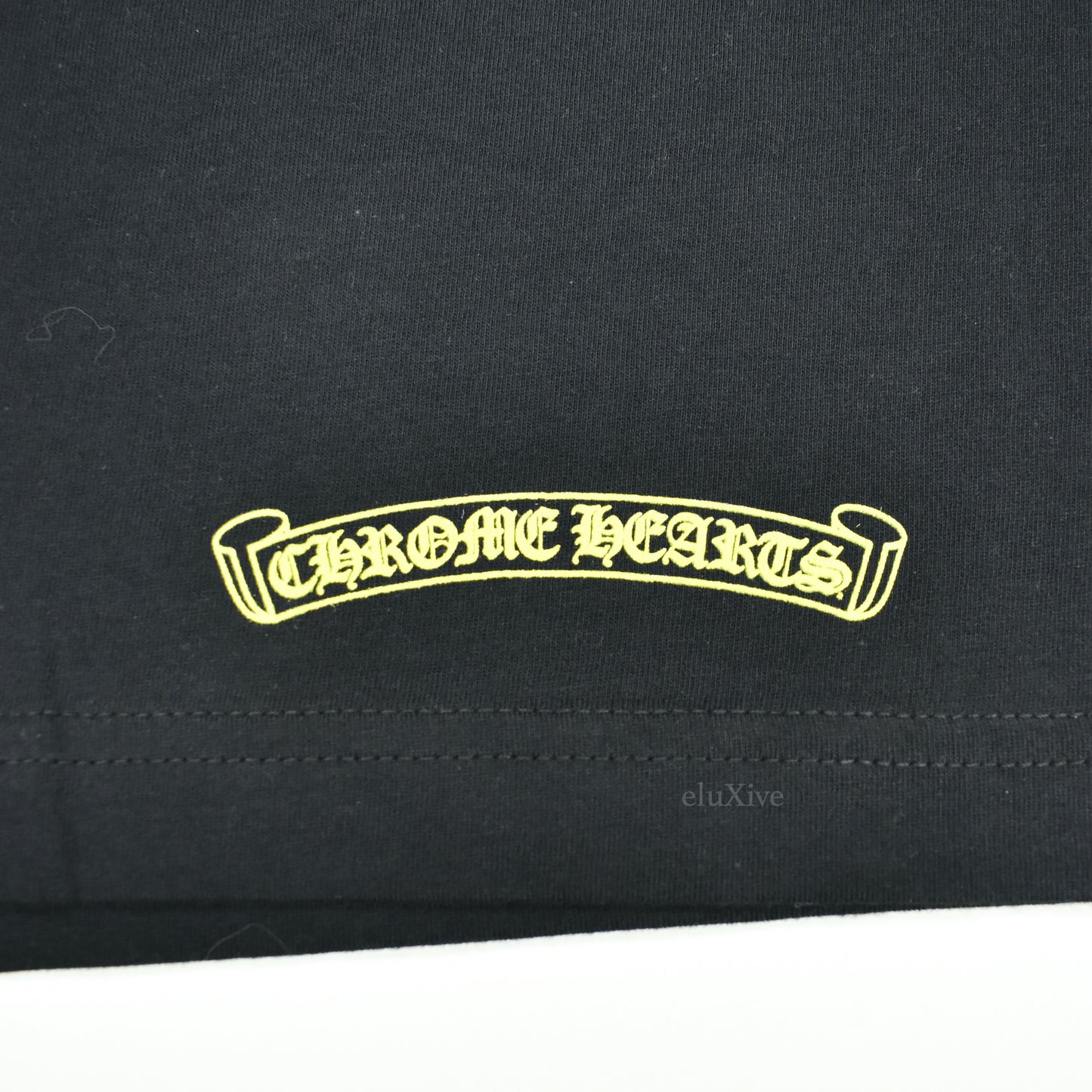 Chrome Hearts - Black Acid Yellow Logo Collar L/S T-Shirt