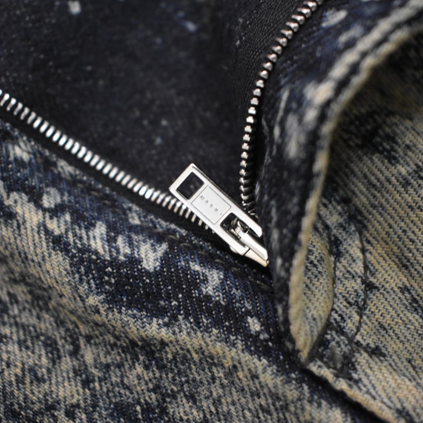 Marni - Marble Washed Denim Wide Leg Jeans