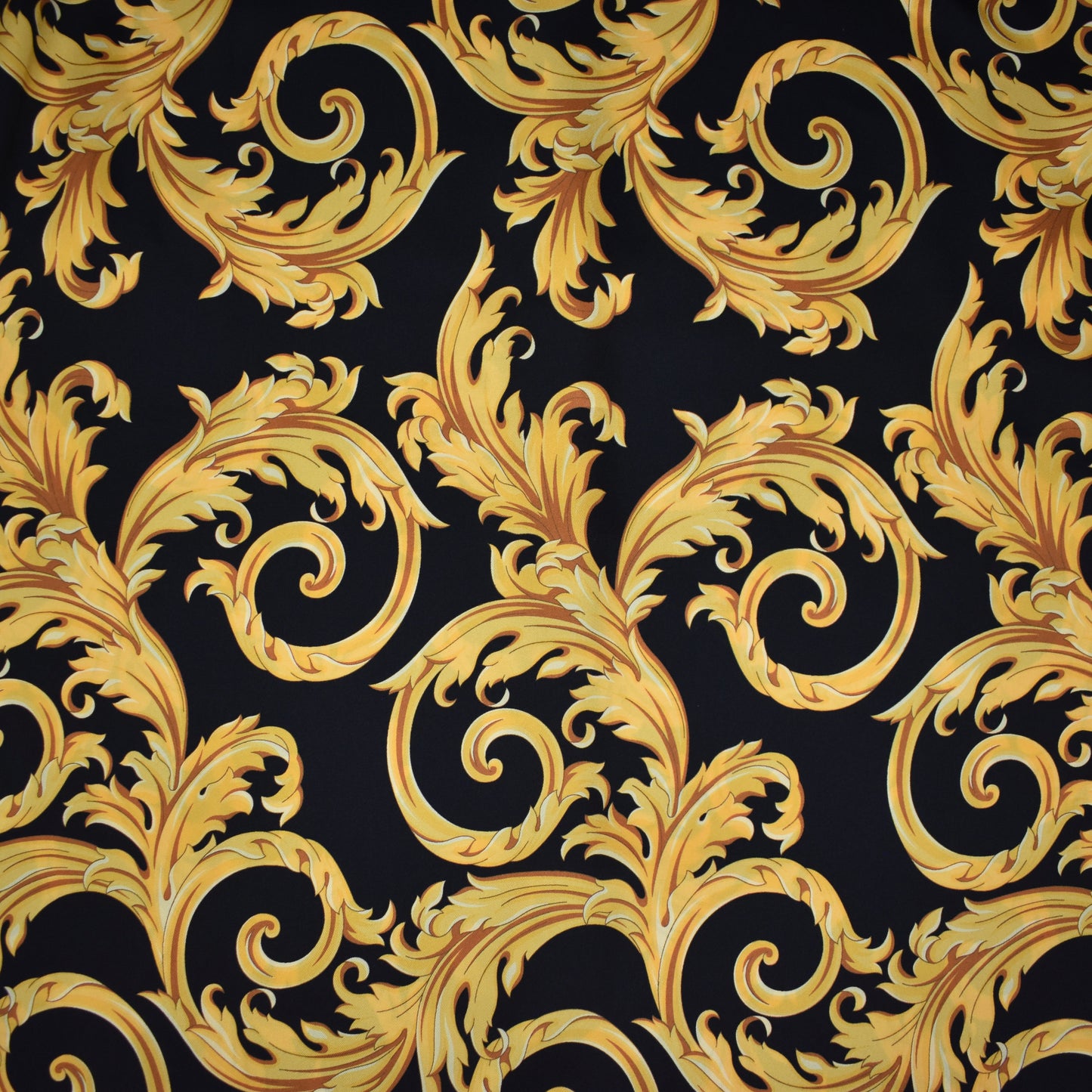 Versace - Black / Gold Baroque Leaf Twill Shirt