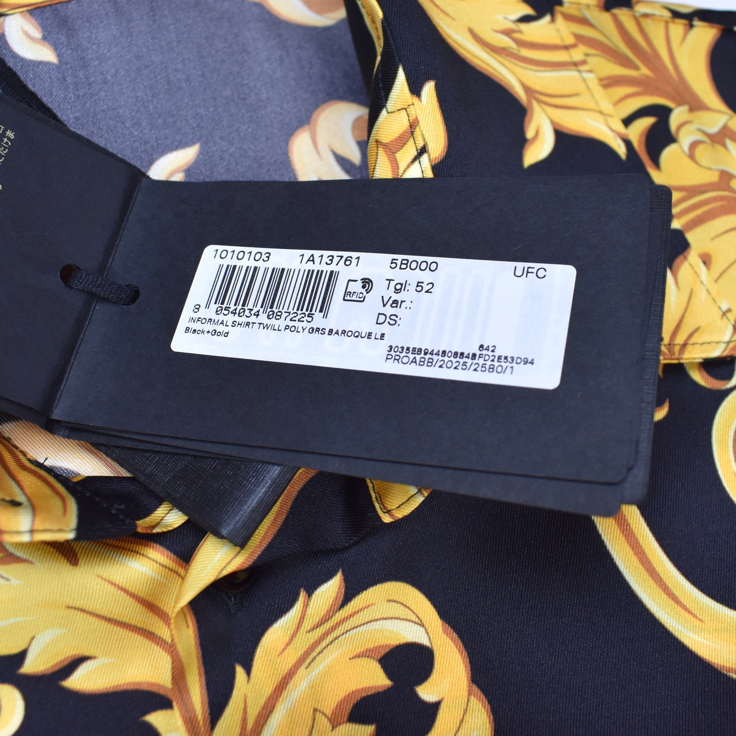 Versace - Black / Gold Baroque Leaf Twill Shirt